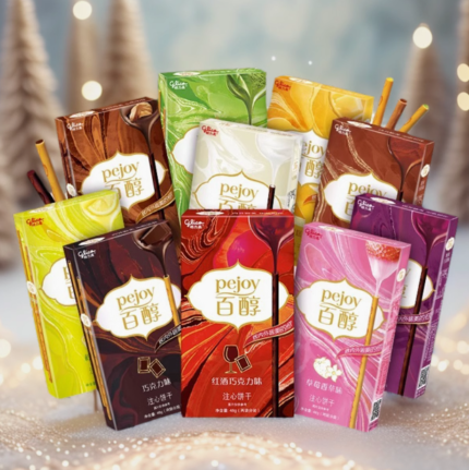 🎉Glico Baichun Baiqi Bailizi filling biscuit coating chocolate flavor sandwich biscuit sticks snacks
